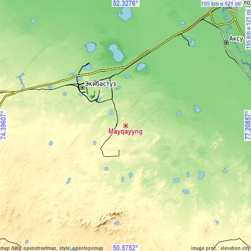 Topographic map of Mayqayyng