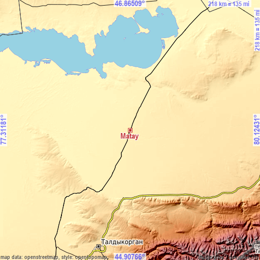 Topographic map of Matay