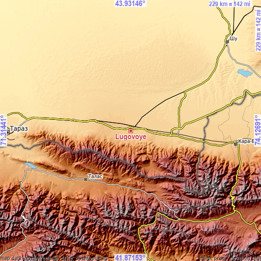 Topographic map of Lugovoye