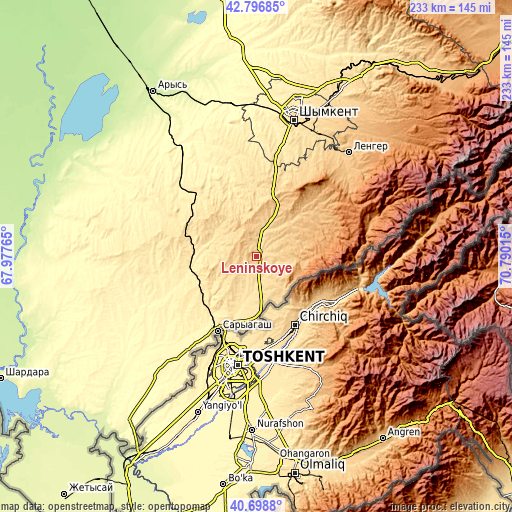 Topographic map of Leninskoye