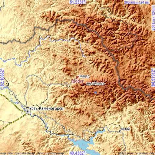 Topographic map of Ridder