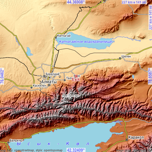 Topographic map of Esik