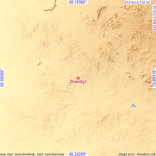 Topographic map of Zhambyl