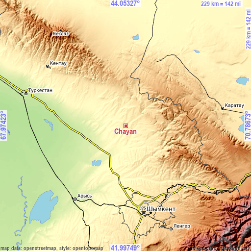 Topographic map of Chayan