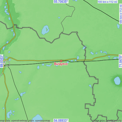 Topographic map of Bulayevo