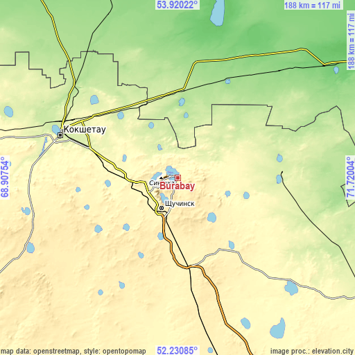 Topographic map of Būrabay