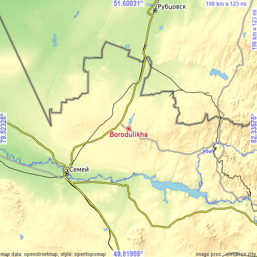 Topographic map of Borodulikha