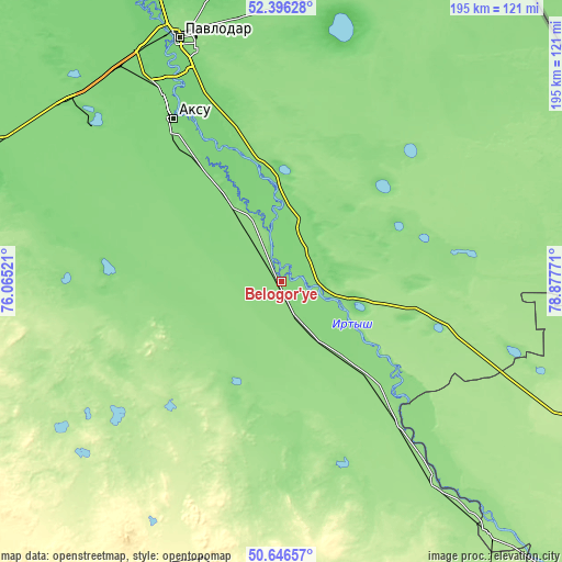 Topographic map of Belogor’ye