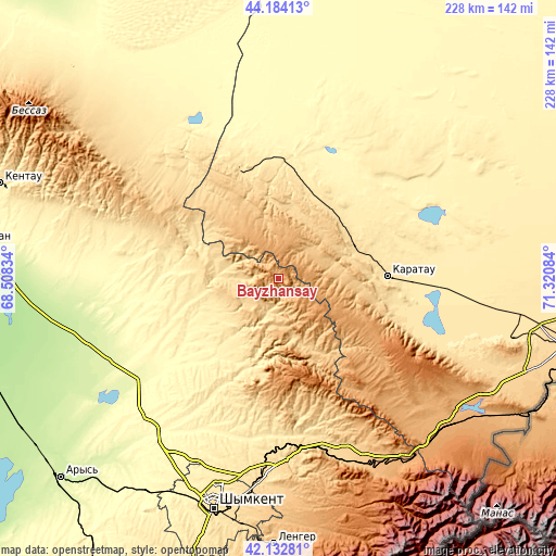 Topographic map of Bayzhansay