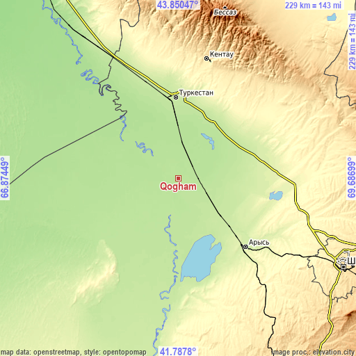 Topographic map of Qogham