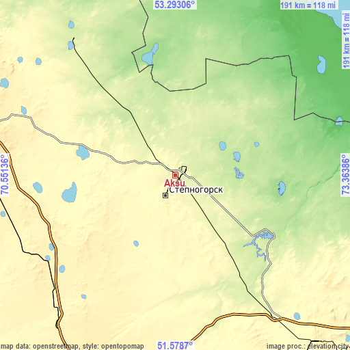 Topographic map of Aksu