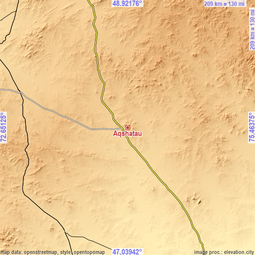 Topographic map of Aqshataū