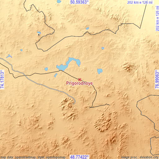 Topographic map of Prigorodnoye