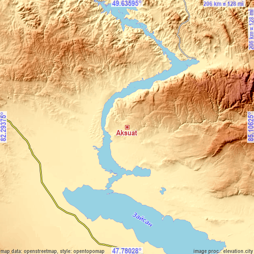 Topographic map of Aksuat