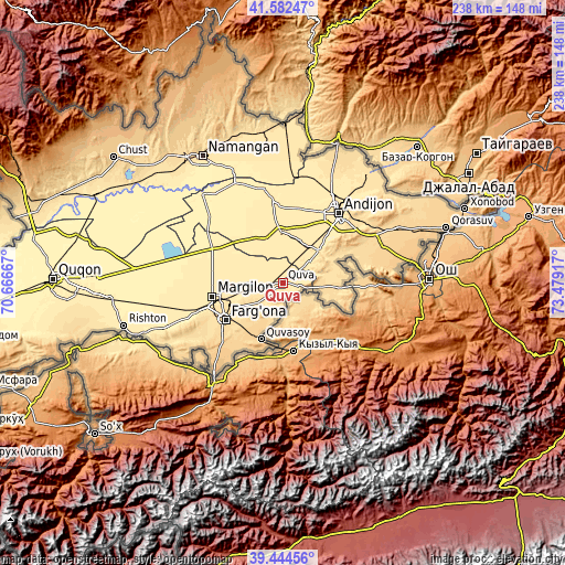 Topographic map of Quva