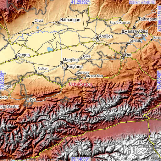Topographic map of Uch-Korgon