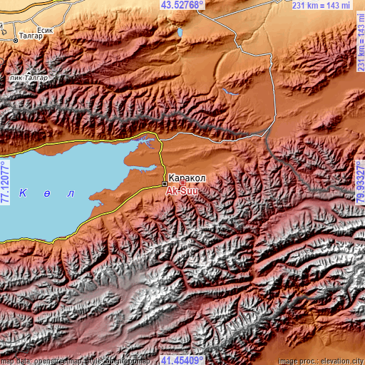 Topographic map of Ak-Suu