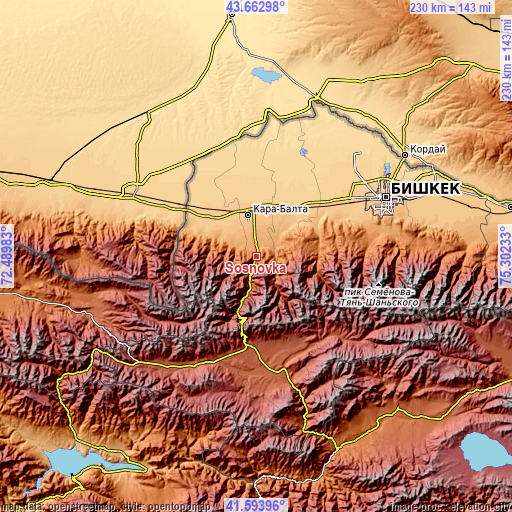 Topographic map of Sosnovka