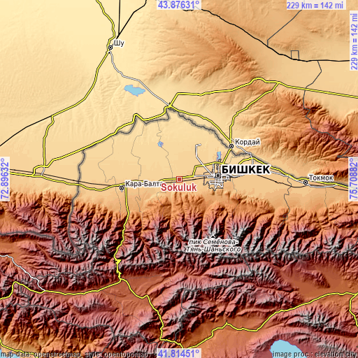 Topographic map of Sokuluk