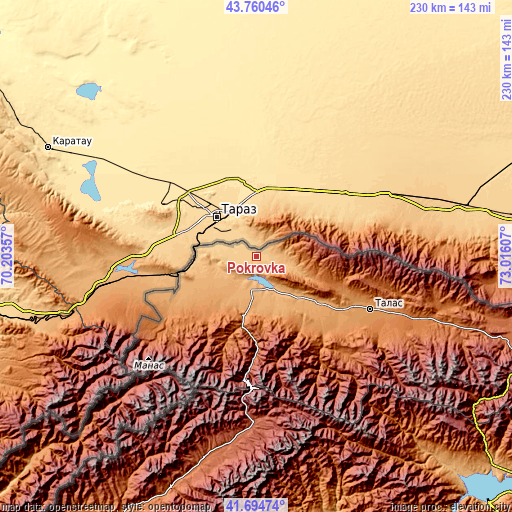 Topographic map of Pokrovka