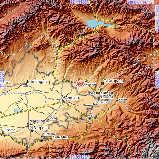 Topographic map of Massy