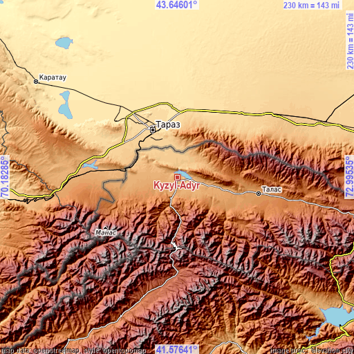 Topographic map of Kyzyl-Adyr