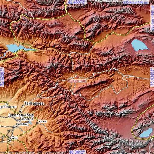 Topographic map of Kazarman
