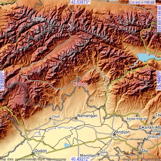 Topographic map of Kerben