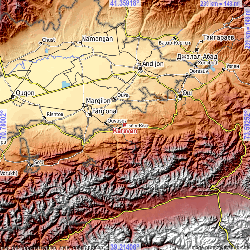 Topographic map of Karavan