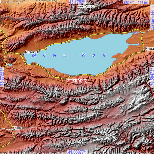 Topographic map of Kadzhi-Say