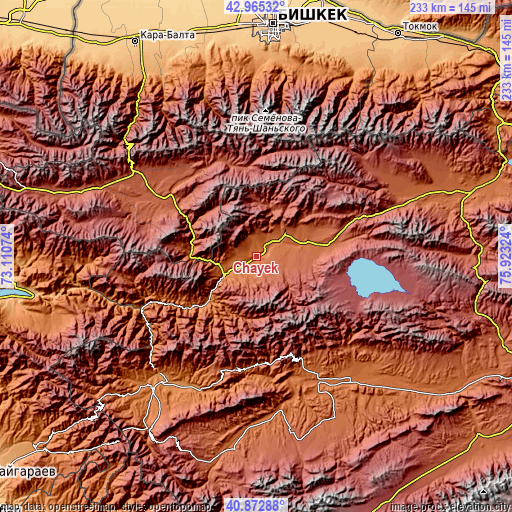 Topographic map of Chayek