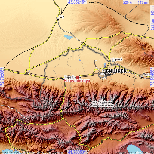 Topographic map of Belovodskoye