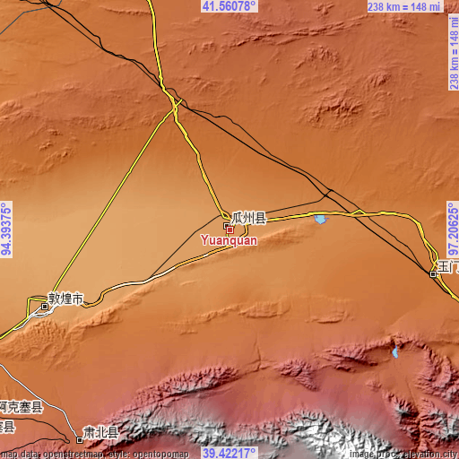 Topographic map of Yuanquan