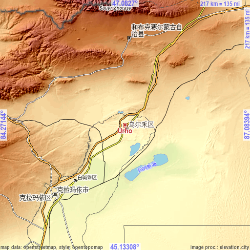 Topographic map of Urho