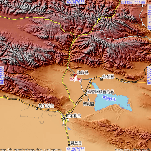 Topographic map of Hejing