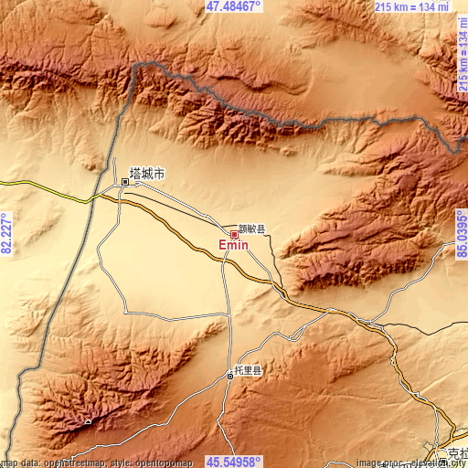 Topographic map of Emin