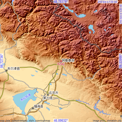 Topographic map of Altay