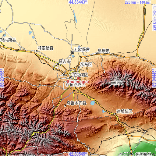 Topographic map of Shuimogou
