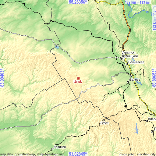 Topographic map of Ursk