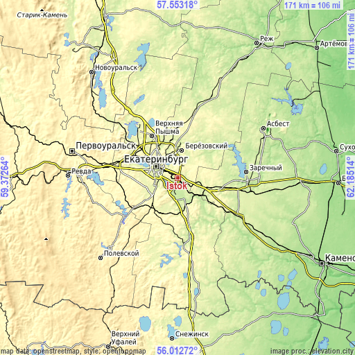 Topographic map of Istok