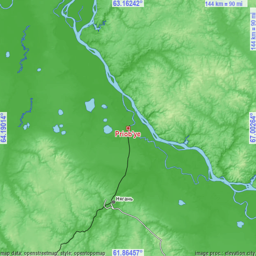 Topographic map of Priob’ye