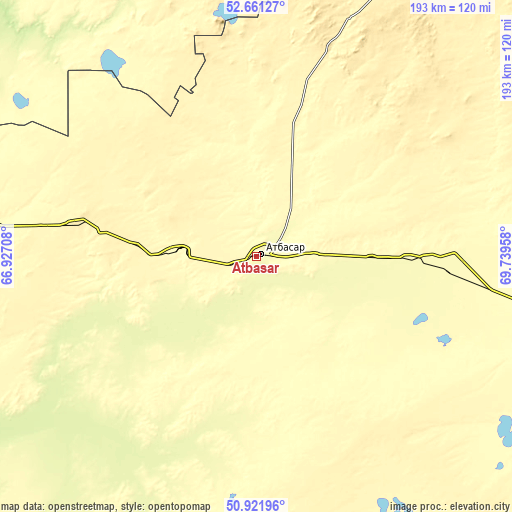 Topographic map of Atbasar