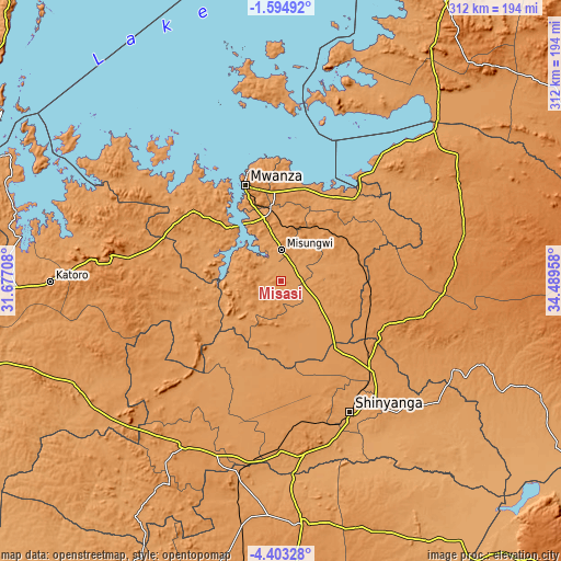 Topographic map of Misasi