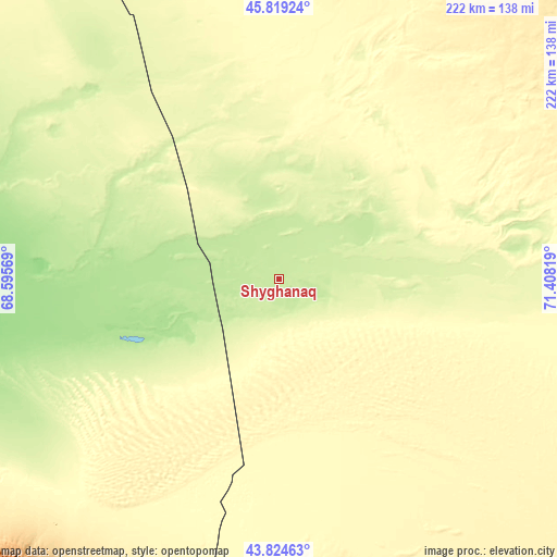 Topographic map of Shyghanaq