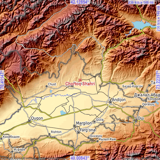 Topographic map of Chortoq Shahri
