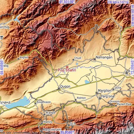 Topographic map of Pop Shahri