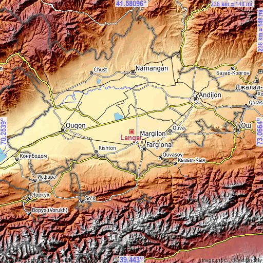 Topographic map of Langar