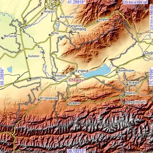 Topographic map of Chkalov