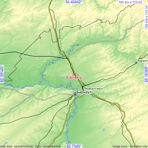 Topographic map of Sibirskiy