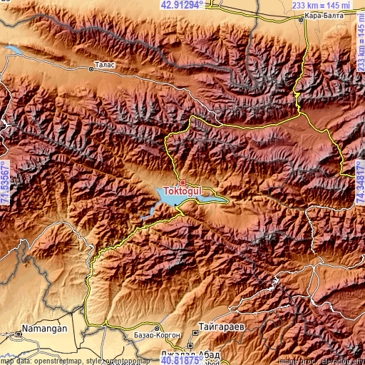 Topographic map of Toktogul